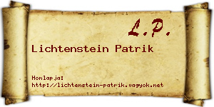 Lichtenstein Patrik névjegykártya